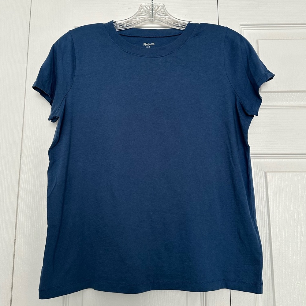 Madewell Deep Blue Short-Sleeve Crew Neck Tee - Size S - EUC - Elevated Basic